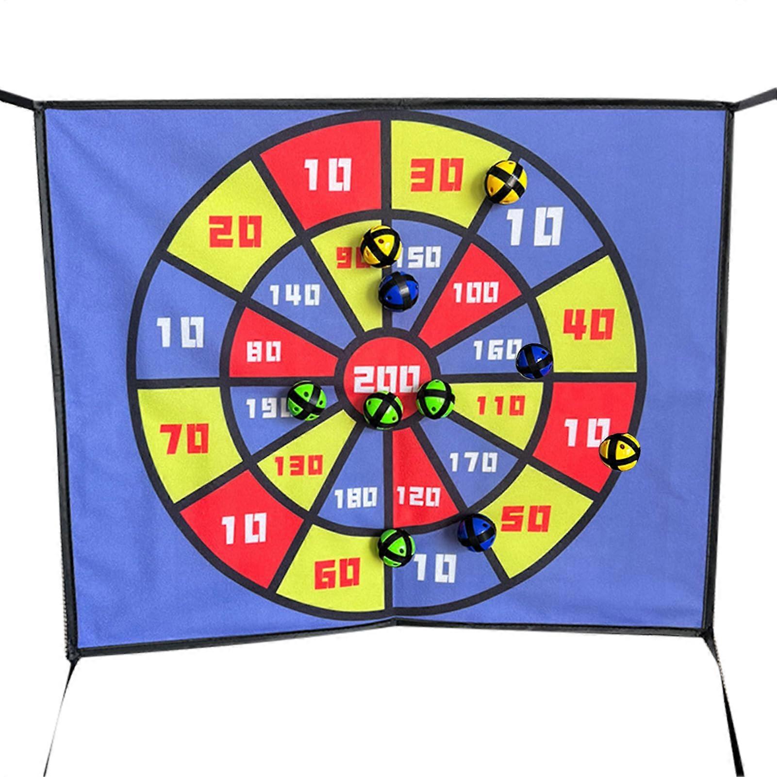 Children's Dartboard, Trampoline Dartboard Toy with 10 Sticky Balls Sports Games Outdoor Toys Throwing Game with 10 Adhesive Balls for Family Girls