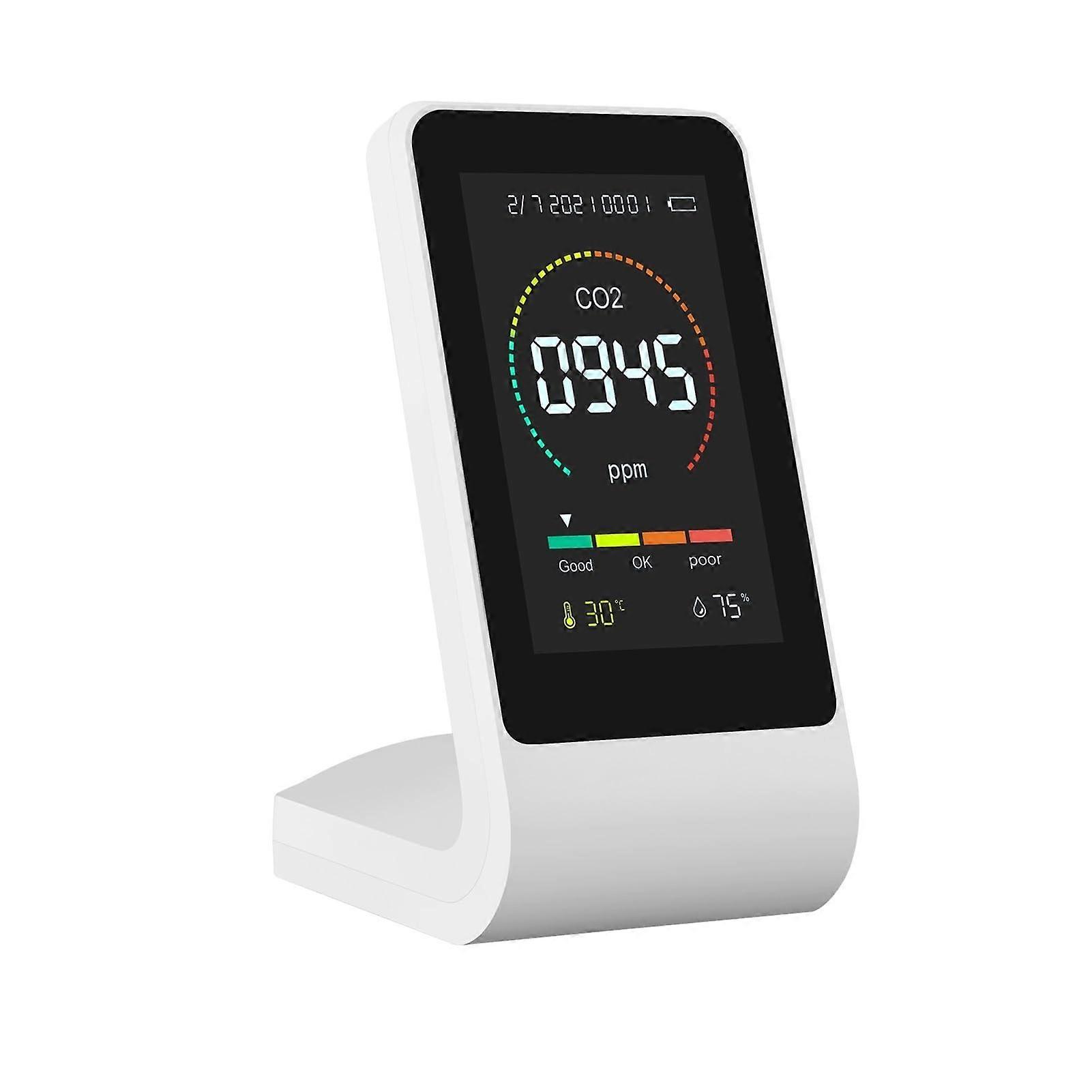 Air quality tester, CO2 meter, digital temperature and humidity sensor, portable