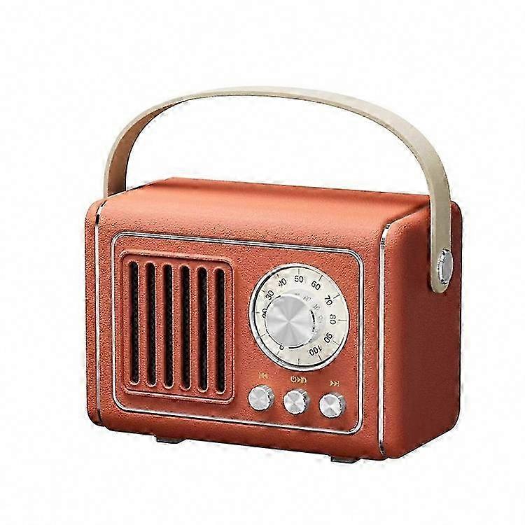 Vintage FM Radio Bluetooth Speaker with Subwoofer and Carry Handle