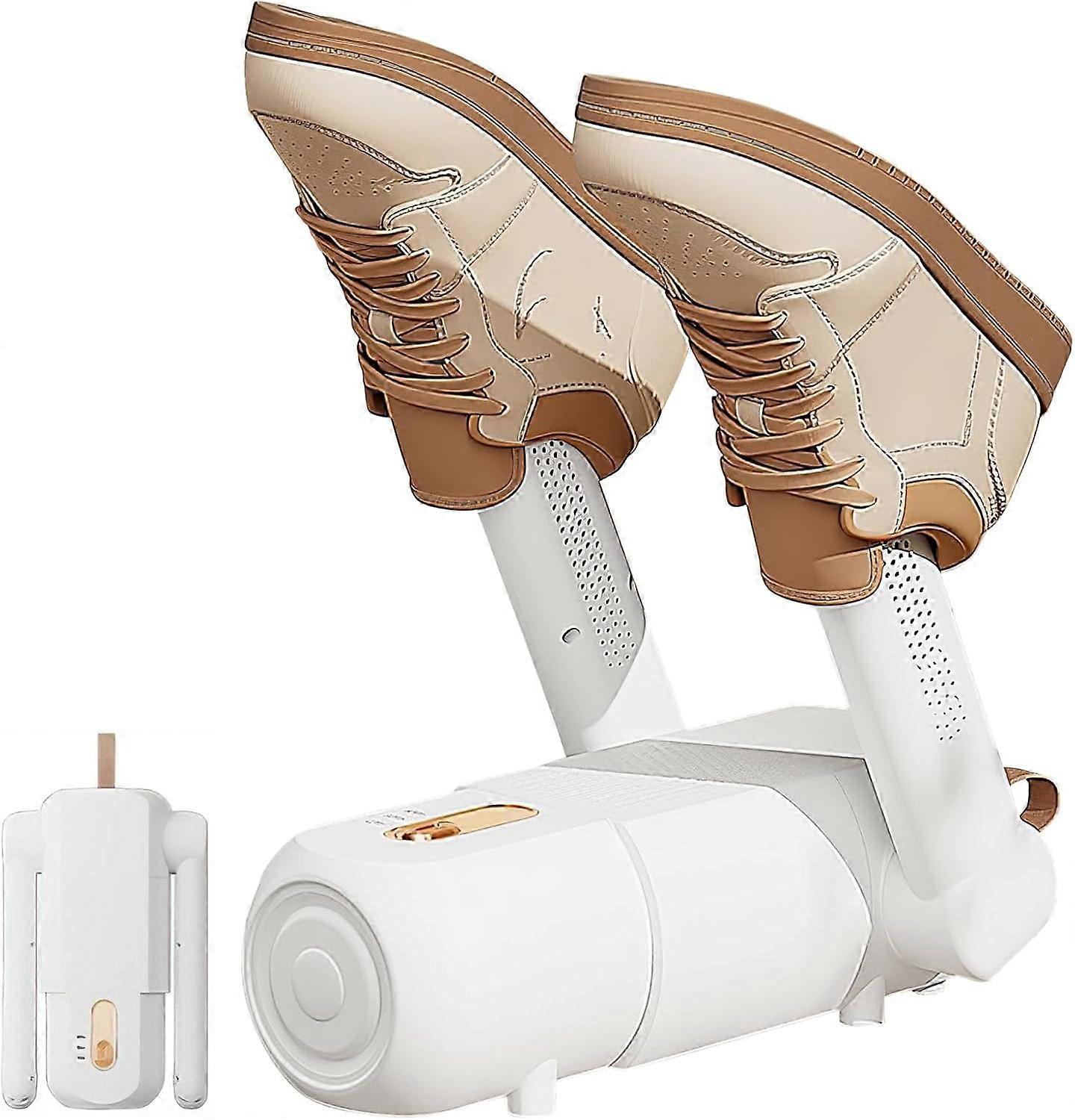 Smart foldable shoe dryer with timer quickly deodorizes and keeps shoes fresh