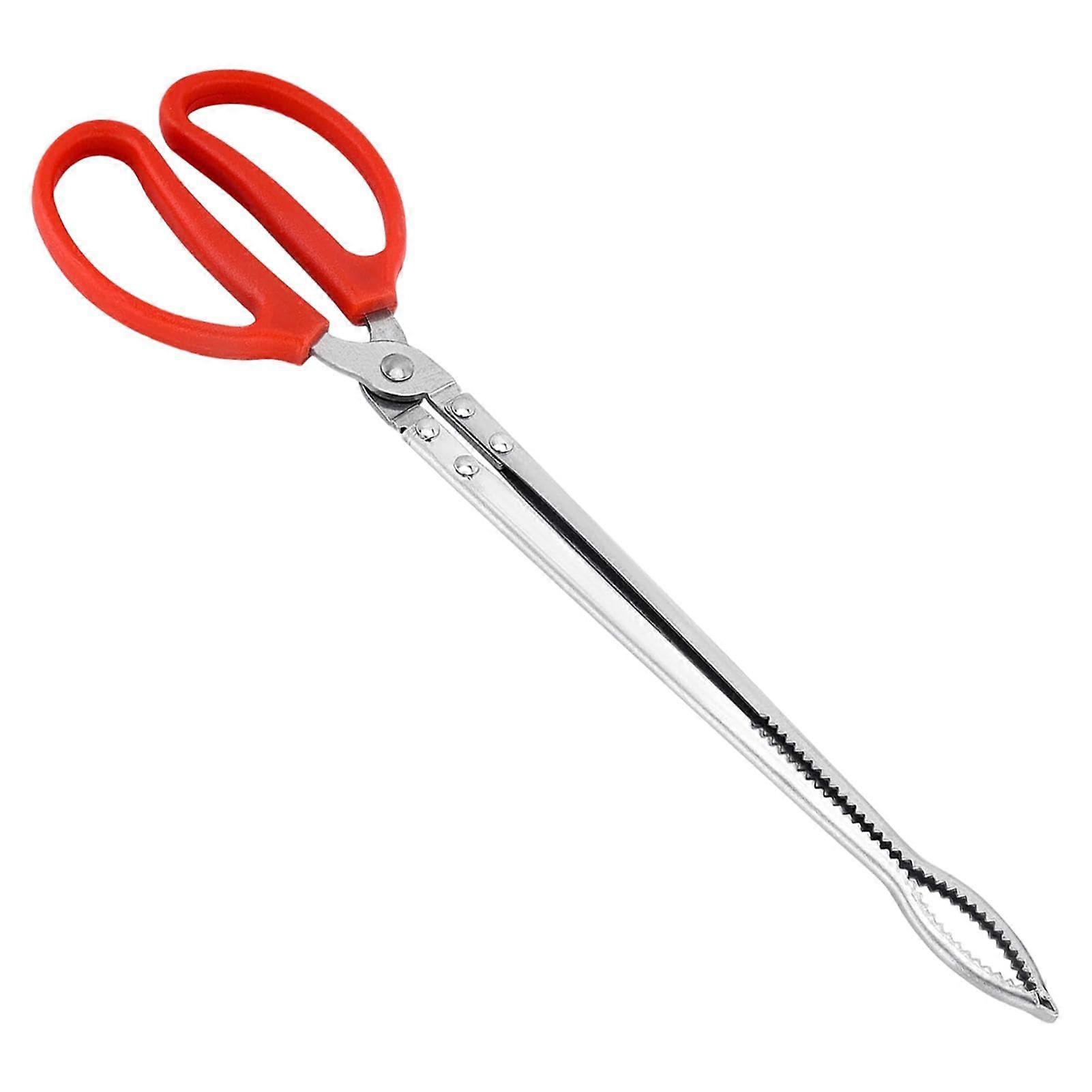 Snake Feeding Tongs 38.1 cm Non-Slip Reptile Feeding Tool Steel Wurm Holder with Curved Opening for Reptiles