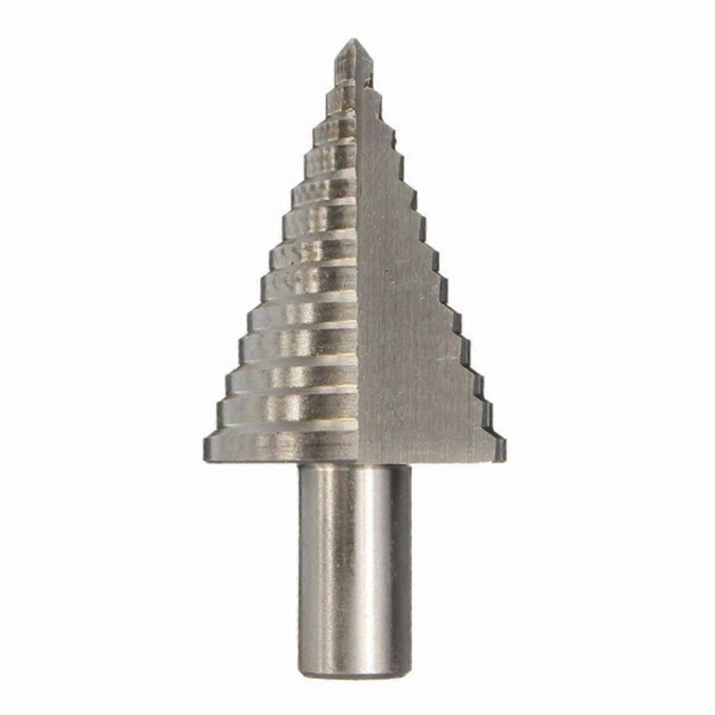 HSS Step Drill Bit 13 Steps 5-35mm Round Shank Straight Flute for Metal and Wood Drilling