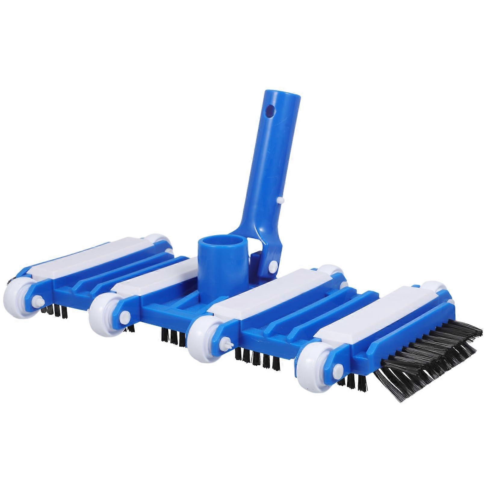 Pool Filter Cleaning Tool for Above Ground Pool Vacuum with PP Blue Handle, Pool Brush Head, and Sweeping Feature