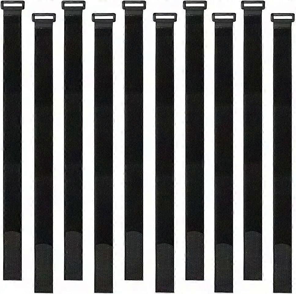 30 Pack 40cm Black Reusable Hook and Loop Cable Ties for Wire Management