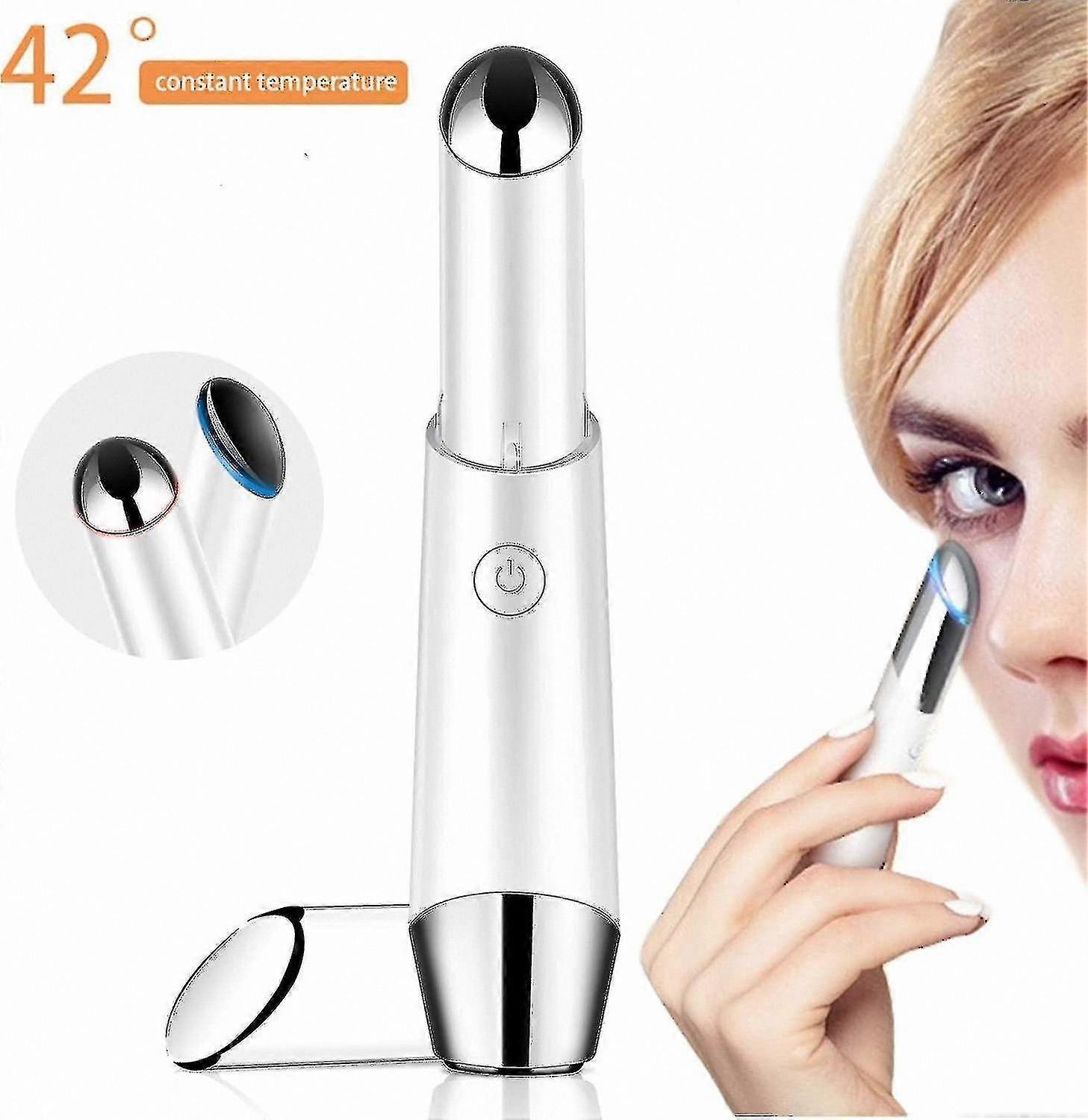 Rechargeable Eye Massager with Heat, Ionic Facial Wand for Dark Circles, Wrinkles, and Puffiness Reduction