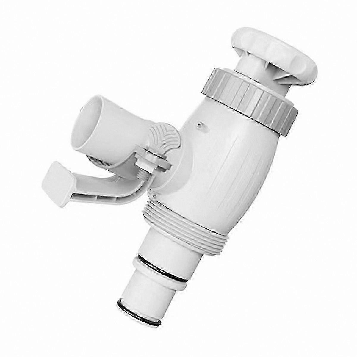 Two-In-One Pool Hose Adapter with Plunger Valve and Bracket for Swimming Pool Accessory Use