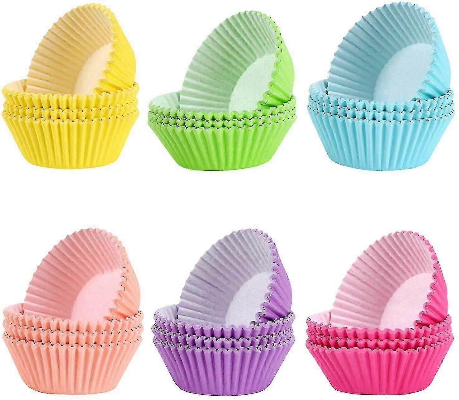 Cupcake Liner,600 Pcs Cupcake Liners Rainbow Standard Paper Baking Cups Cupcake