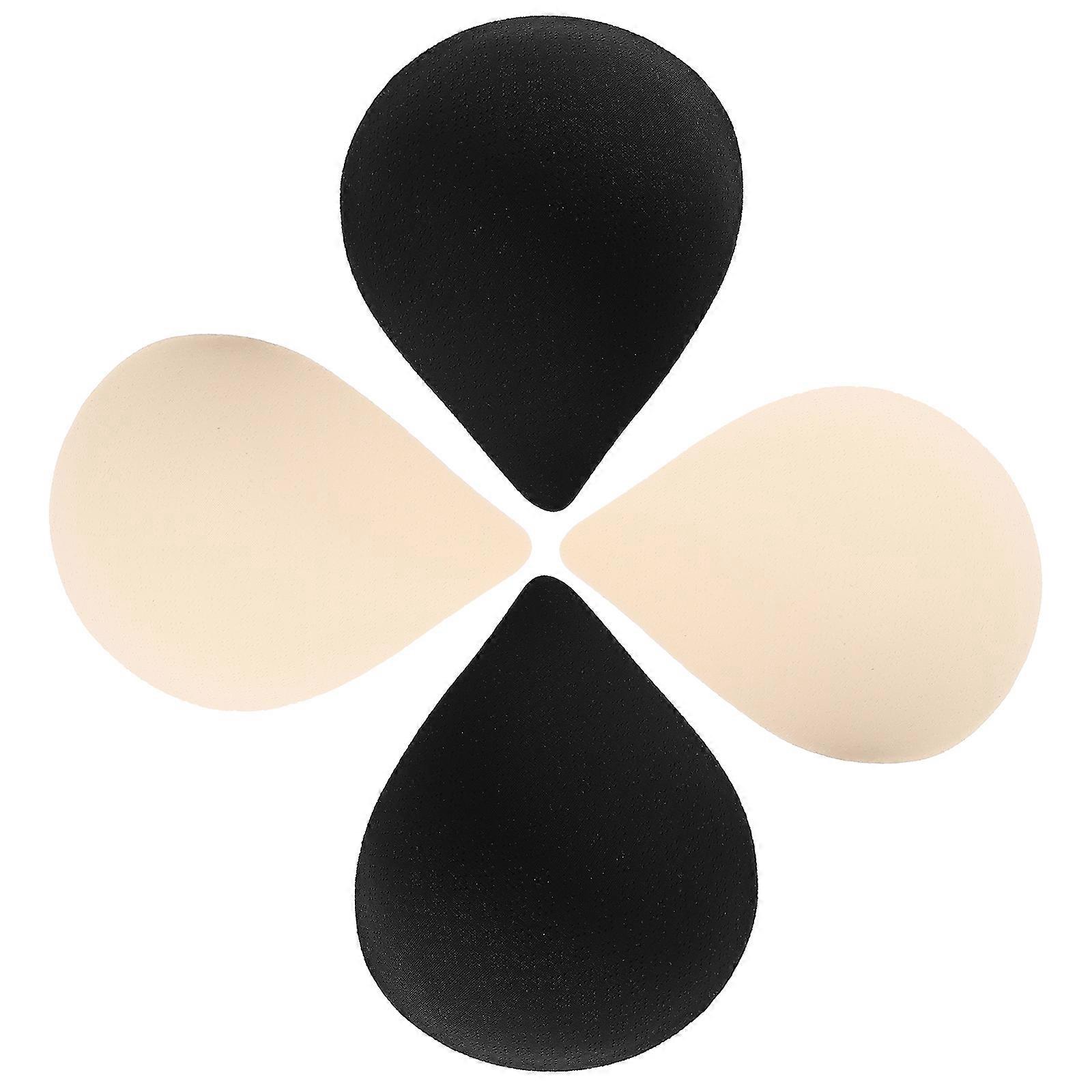 Comfortable Bra Inserts for Women Made of Latex Black Color Lightweight and Durable 2 Pair