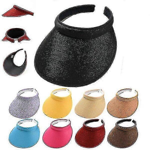 Ladies' wide-brimmed sun hat, rose red, straw-woven, breathable, sun-protective and foldable