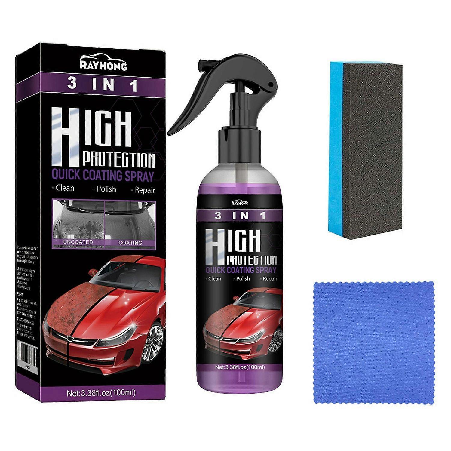 1-6x RAYHONG 100ml 3 in 1 Car Coating Agent Paint Cleaner Polish Protector Scratch Repair for Auto D