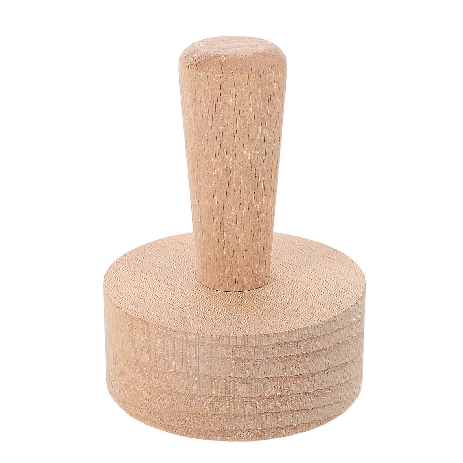 Wood Tart Press Tool with Tamper for Uniform Crusts – Natural Round Pastry Tamper, Non Stick, for Home and Professional Baking