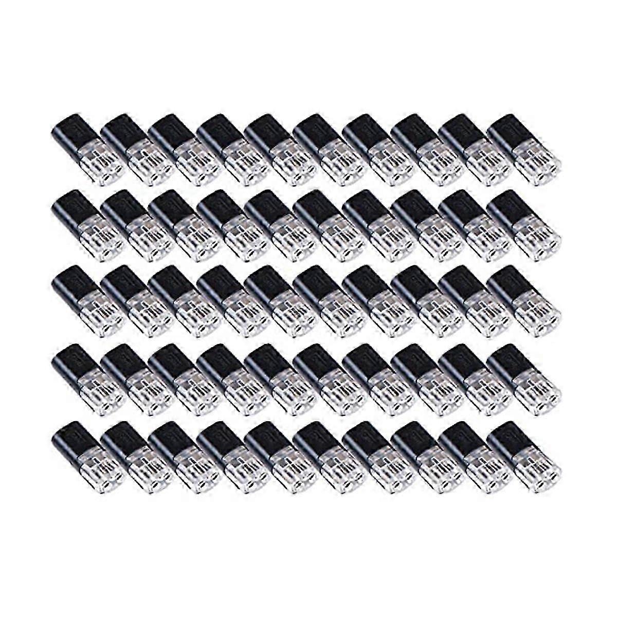 50PCS Double-Wire Push-In Connector with Locking Buckle,Low Voltage Wire Connectors,No Wire-Stripping Required