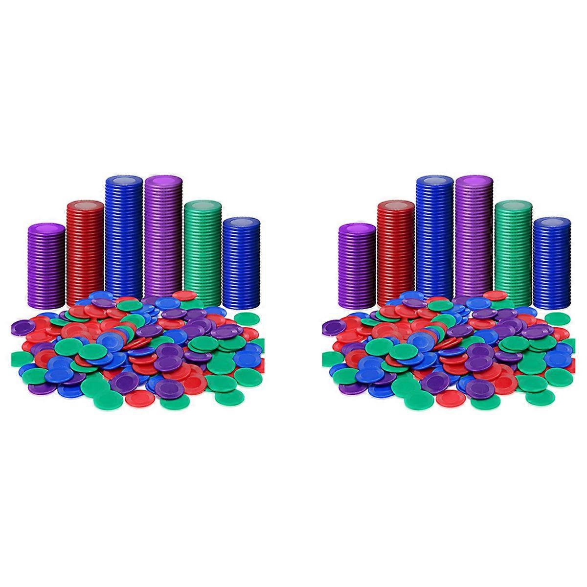 400 Pieces Plastic Poker Chips Game Chips 4 Colors Counter Card for Game Playing Counting Bingo Game