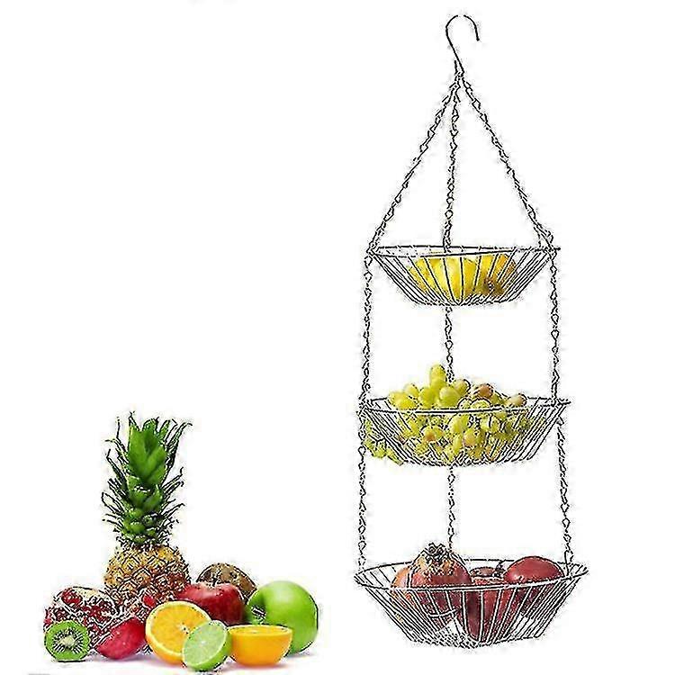 Coș de fructe agățat pe 3 niveluri