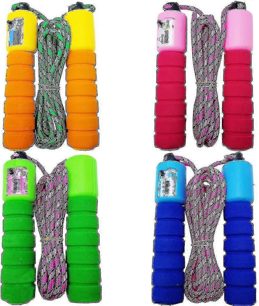 Colorful Adjustable Soft Skipping Rope - 4 Pack Lightweight Foam Ha...