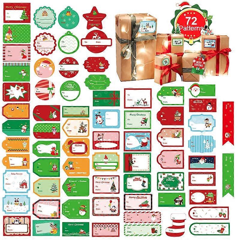 1set 72pcs/set Christmas Stickers Gift Bag Packaging Box Closure Stickers