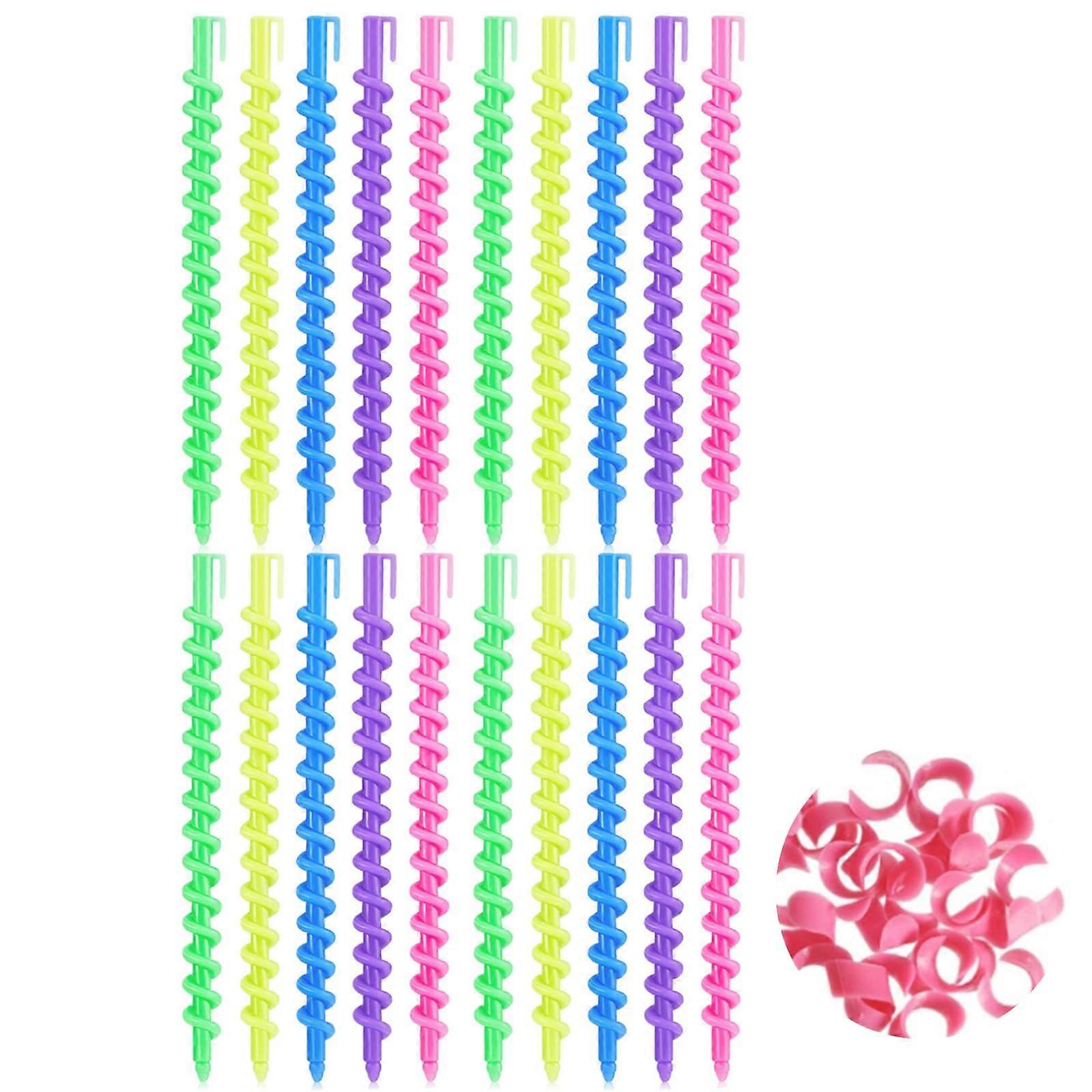 20Pcs Heatless Curls Perm Rods Set for Overnight Spiral Curls Hair Rollers, Flexible Foam Curling Rods for Women