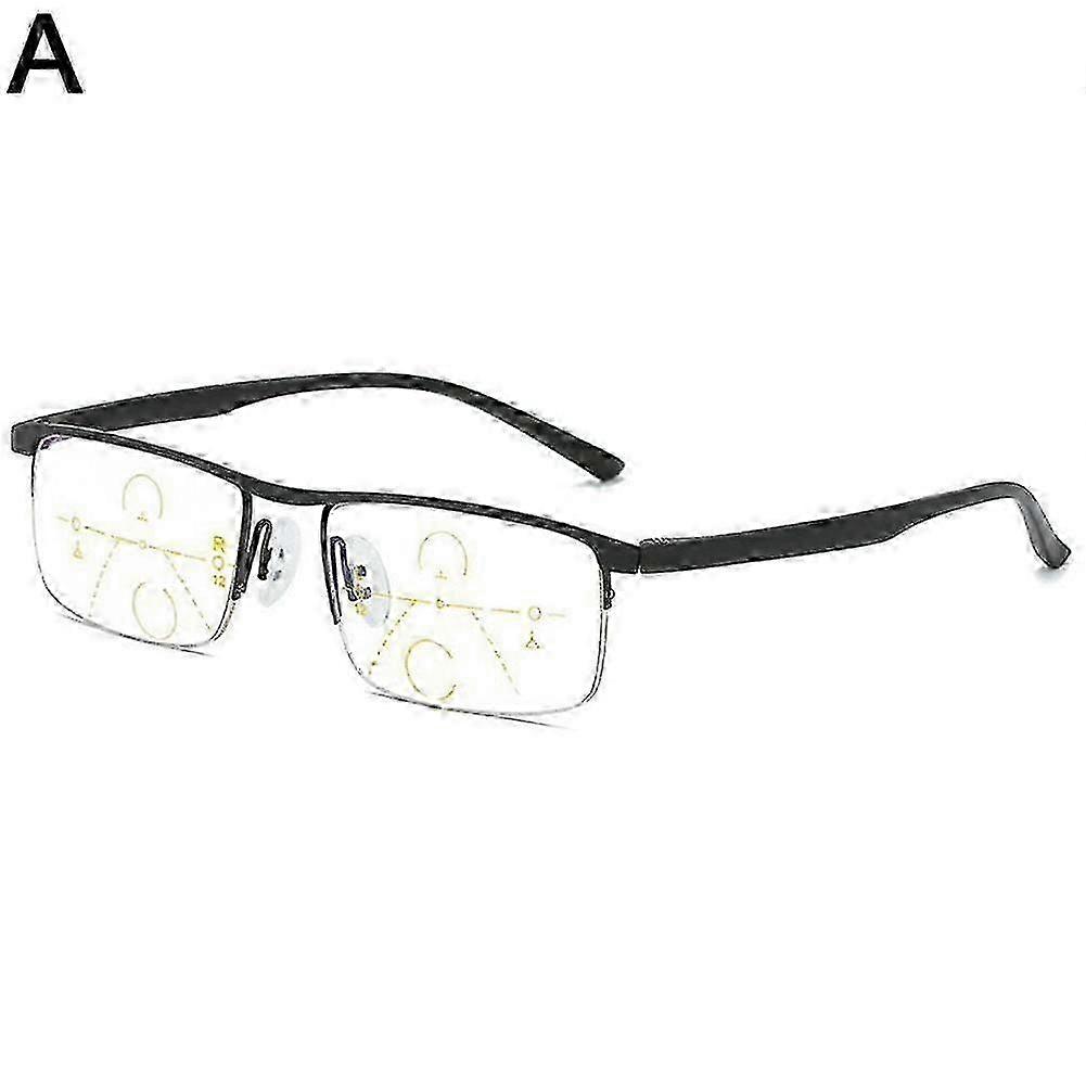 Auto-zooming blue light reading glasses, available in multiple colors and prescriptions, for intelligent reading and eye protection