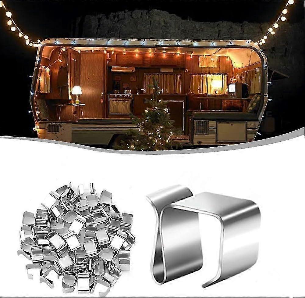 50 stk rustfrit stål tagrendehænge clips, store udendørs kroge