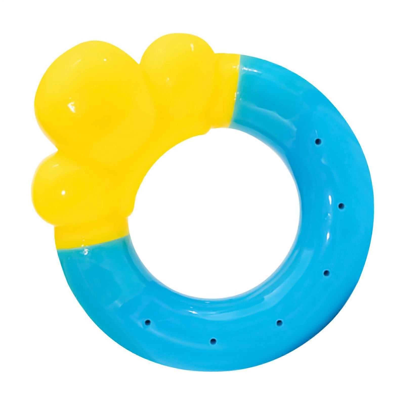 Floating Dog Toys Donut Swim Toy Interactive Pool Fetch Chew Toy for Water Play Size M Rubber Blue