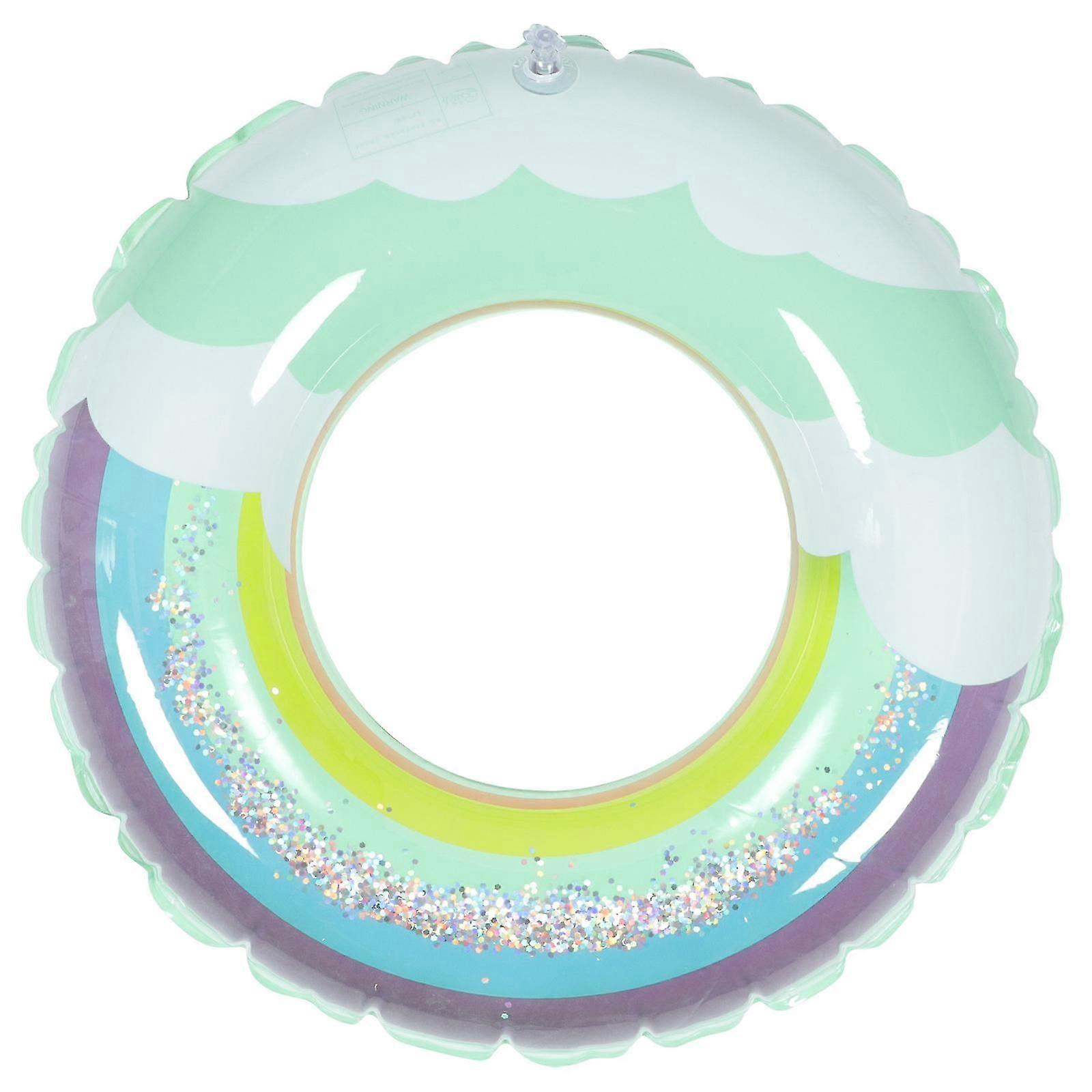 Floating Swim Ring Rainbow Cloud Pattern Swimming Ring Inflatable Swim Ring
