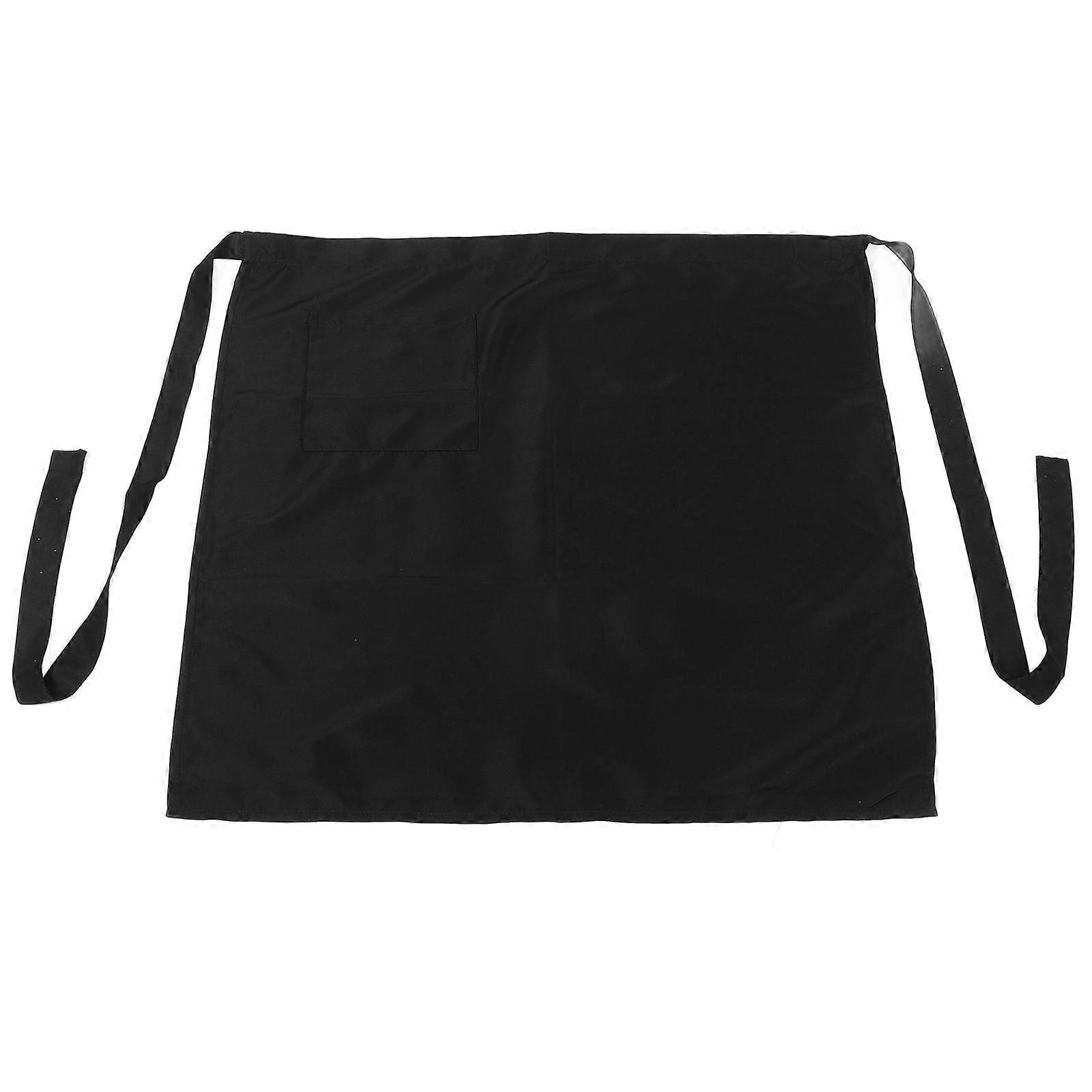 Black Cooking Waist Apron for Restaurant Made from Polyester Cotton Adjustable Fit and Multipurpose Design