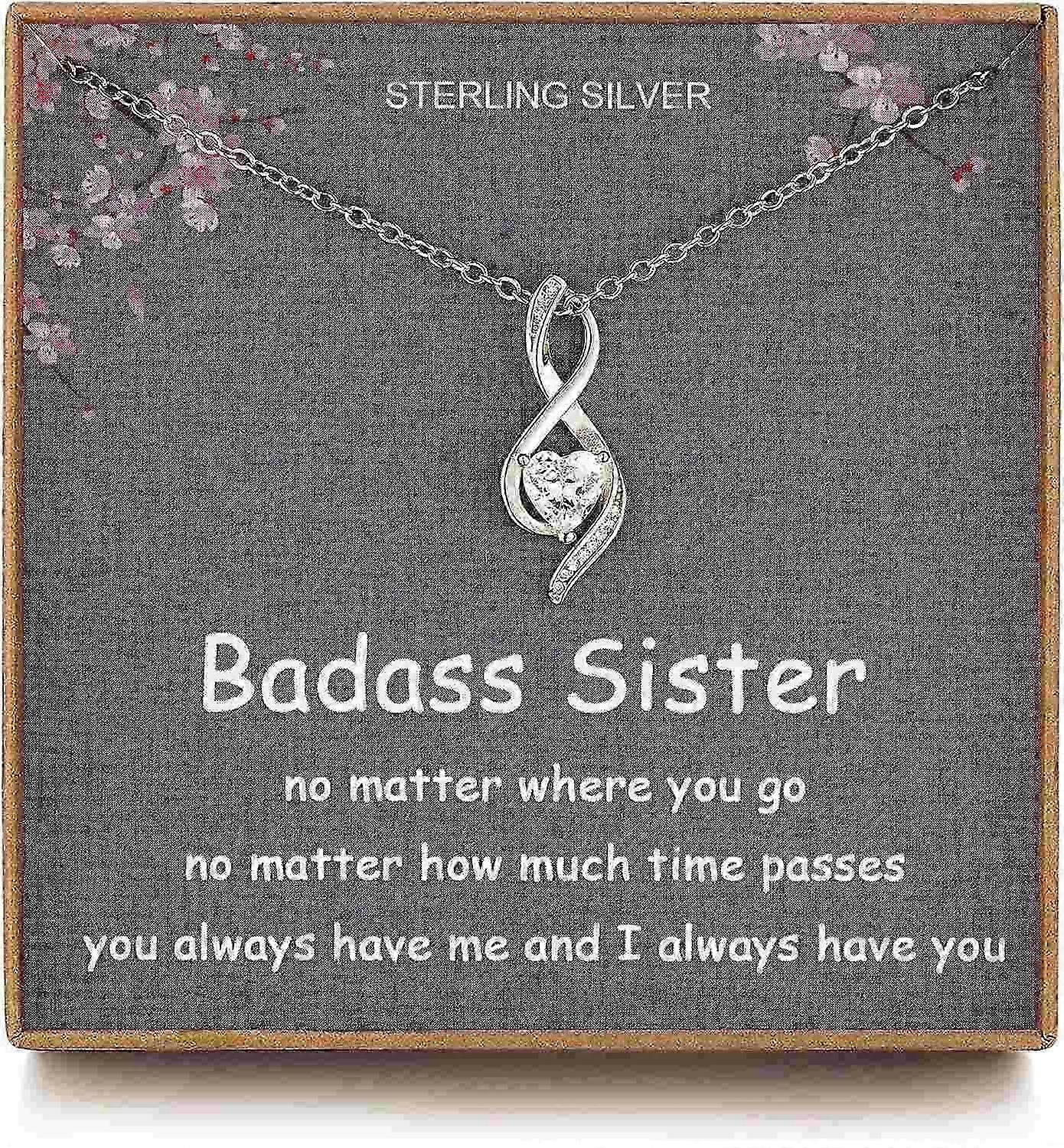 Thank You for Being My Badass Sister Necklace - Unique Jewelry Gift for Sisters