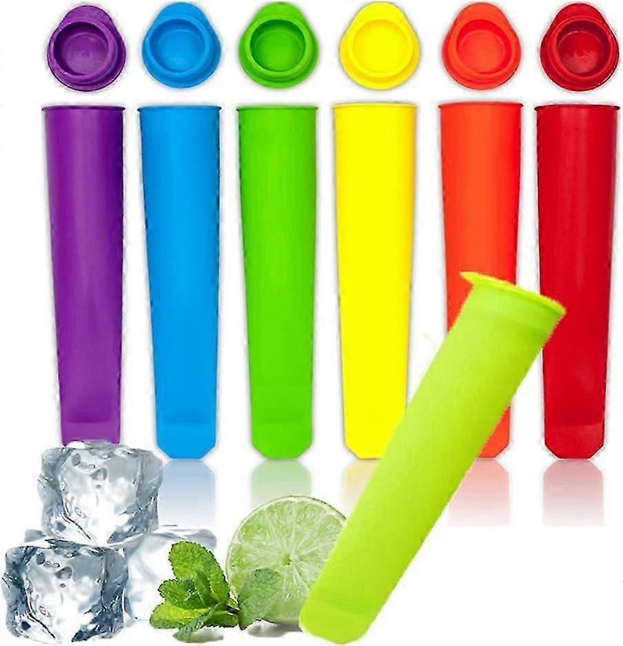 Molds Set,6 Pack Silicone Ice Lolly Pop Ice Cream Moulds