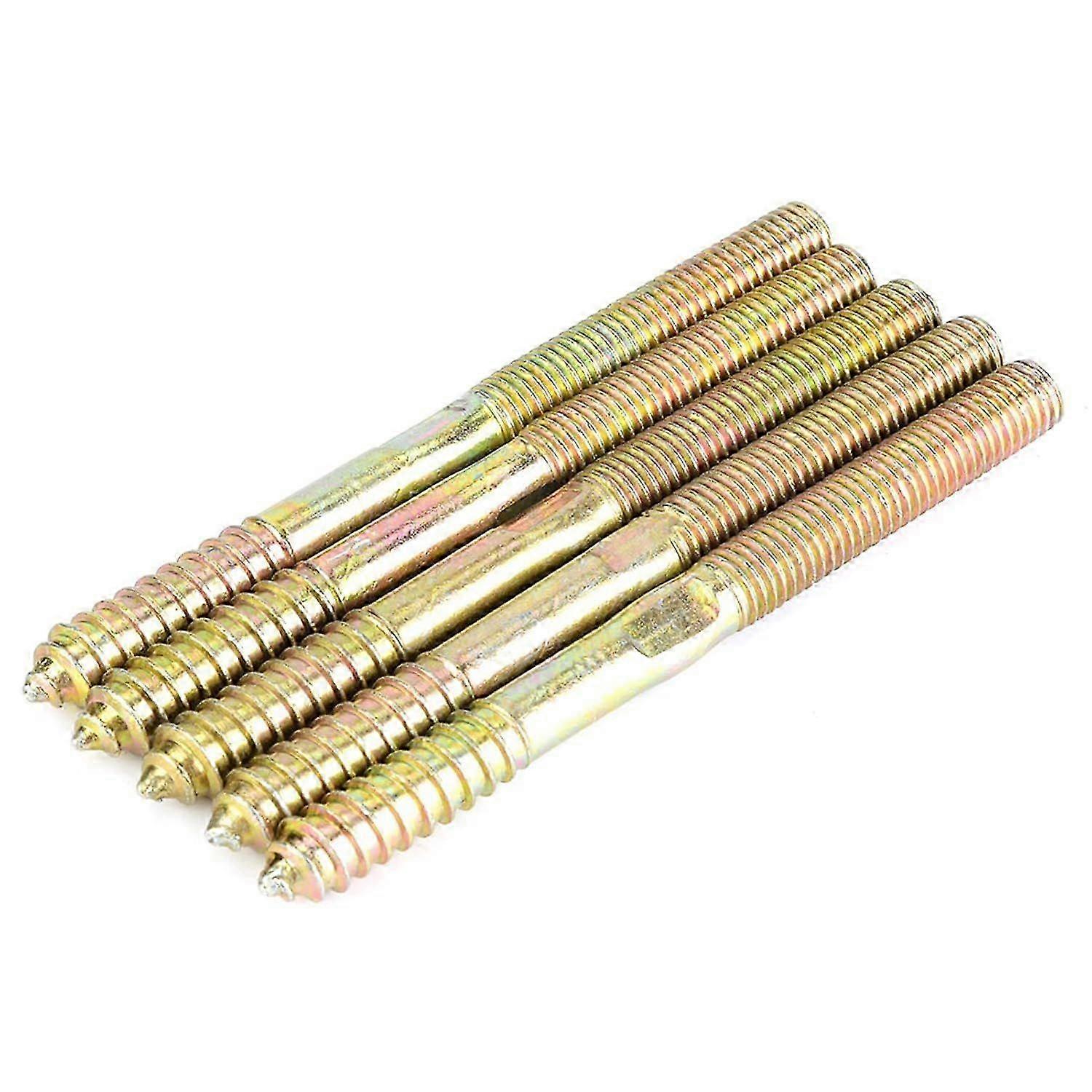 5 pcs Dowel Screw M10 Double Ended Iron Screw Zinc Plating Self-Tapping Thread