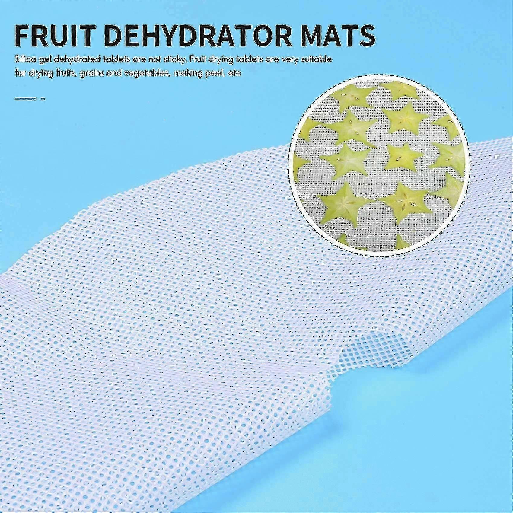 8 Pcs Round Silicone Dehydrator Sheets, Non-Stick Fruit Dehydrator Mats, Reusable Steamer Mat Mesh Sheet for Fruit Dryer