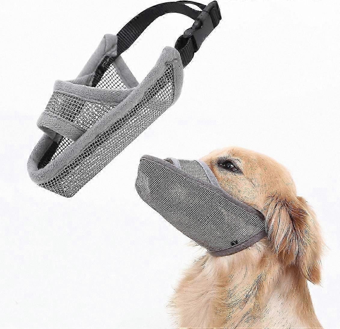 Breathable Air Mesh Dog Muzzle for Small, Medium, and Large Breeds (XXS, Grey)