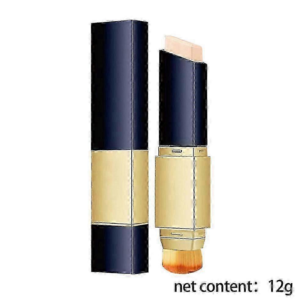 White Foundation Stick with Brush & Moisturizing Concealer Makeup Kit - Long-Lasting Color-Changing Concealer for Instant Skin Perfection