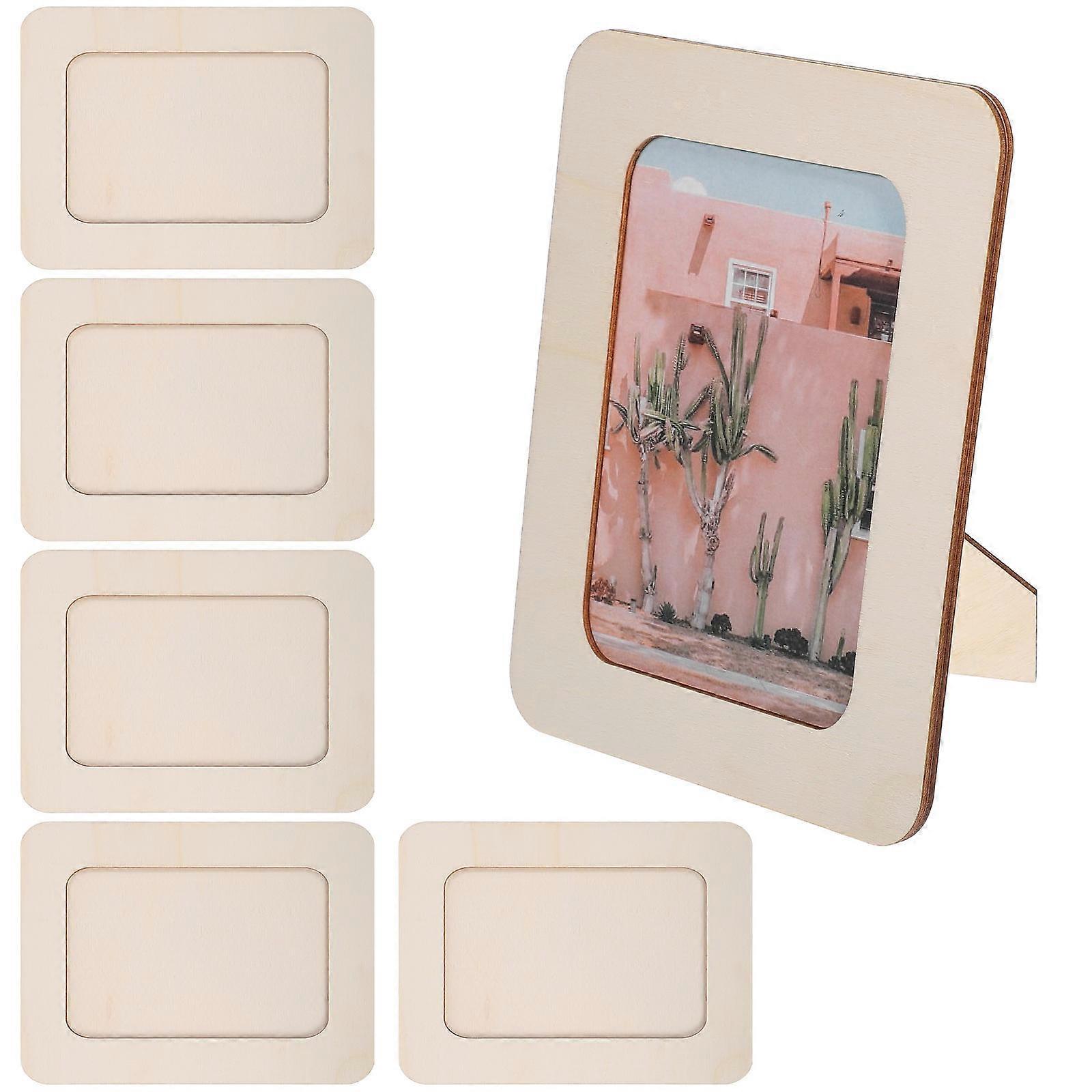 Wood Photo Frame DIY for Decoration 24Pcs Rectangle Wood Picture Frames
