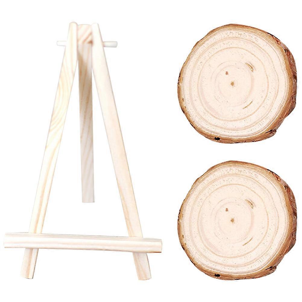 Wood Slices Blank Wood Cutout for Kids Crafting 5Sets with Stand