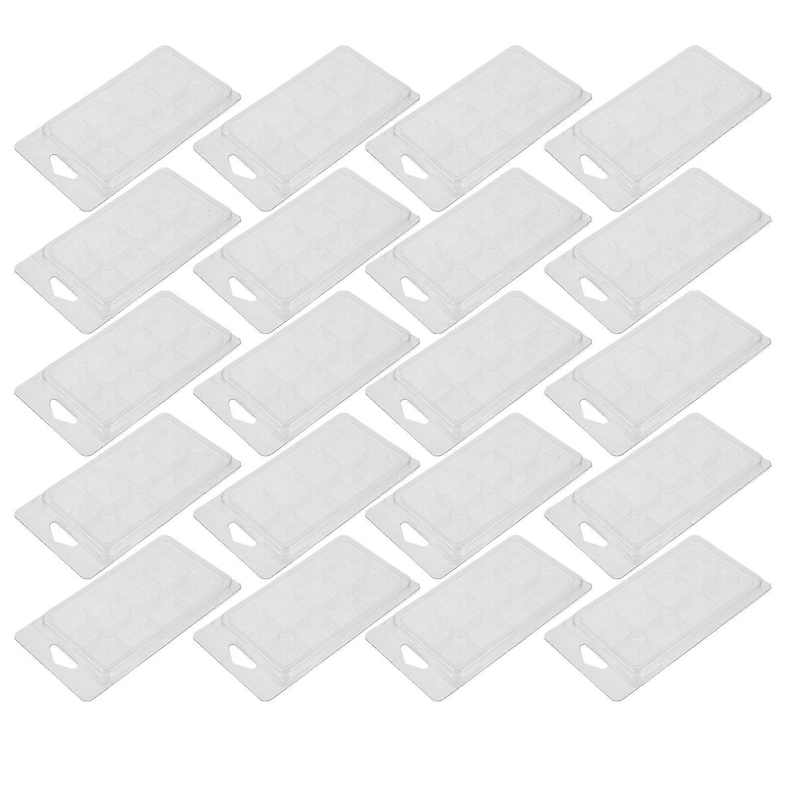 Transparent Plastic Wax Melt Clamshell Molds for Crafting 8 Cavity 20Pcs Containers