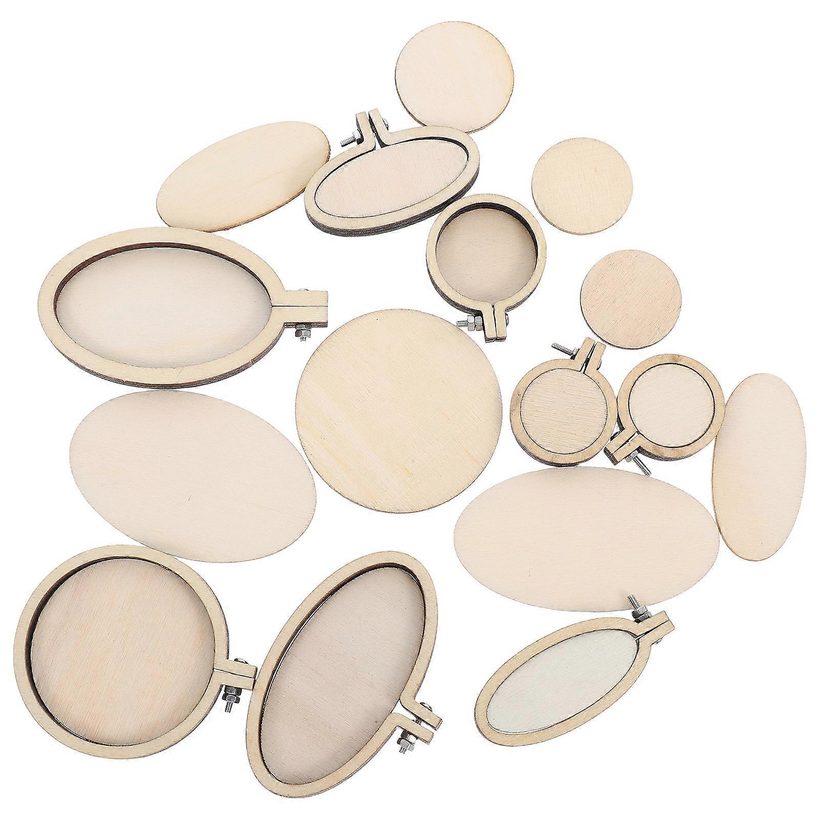 Mini Wood Hoops Cross Stitch Fixing Frame for Crafting 8Pcs Set