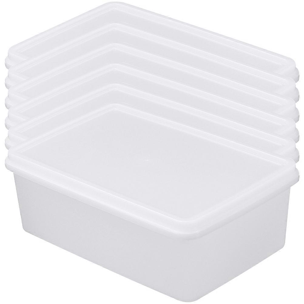 Food Storage Household Fridge Boxes Daily Use Rectangular Plastic Containers -Keeping Microwave Safe 6Pcs