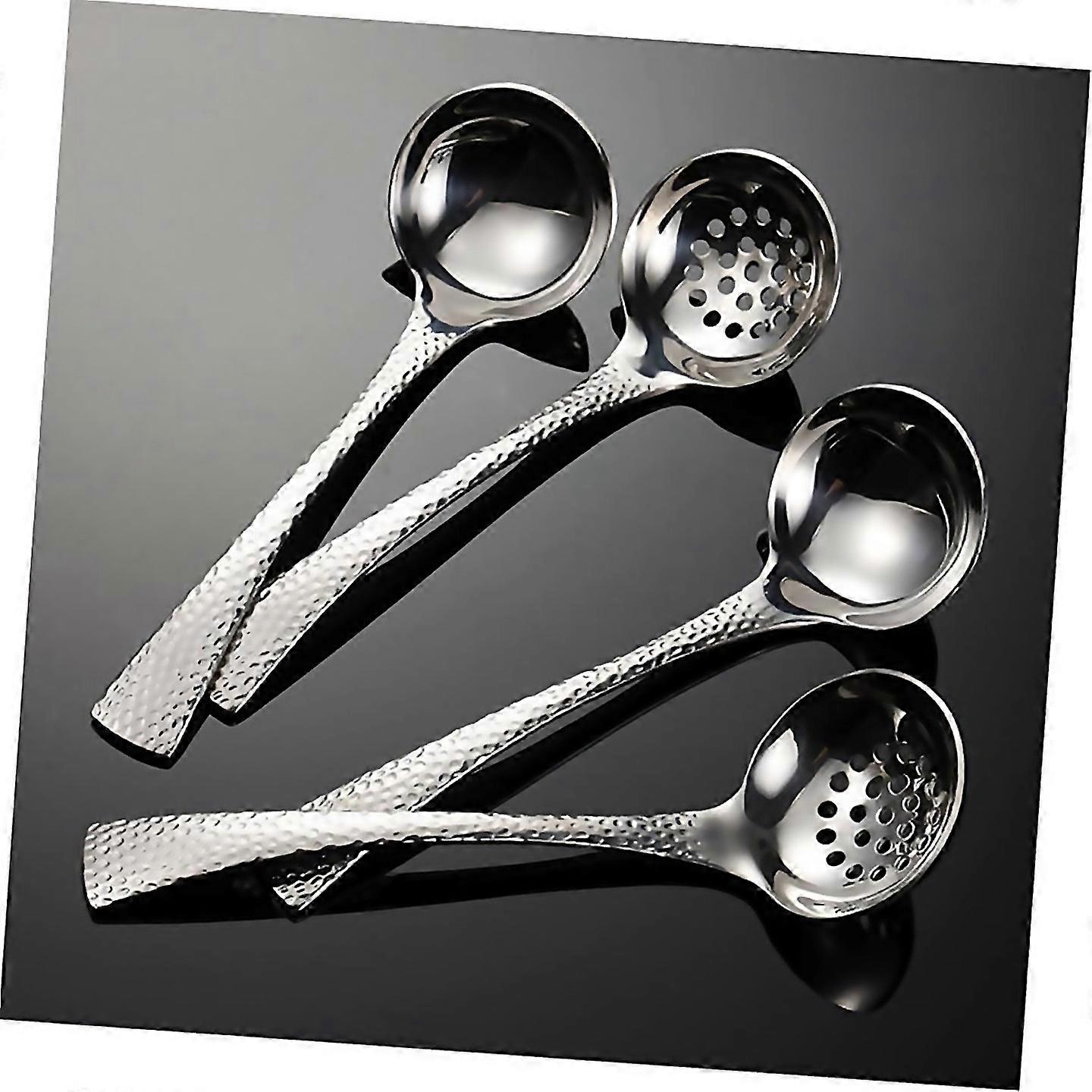 For 2pcs Soup Ladles Filtering Ladle Soup Colander Strainer Scoop