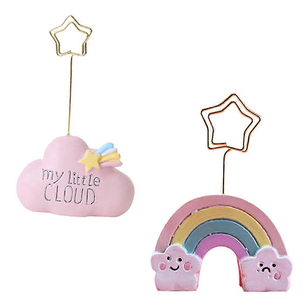 Desktop Paper Clip Cloud Shape Message Holder 2Pcs Photo Stand