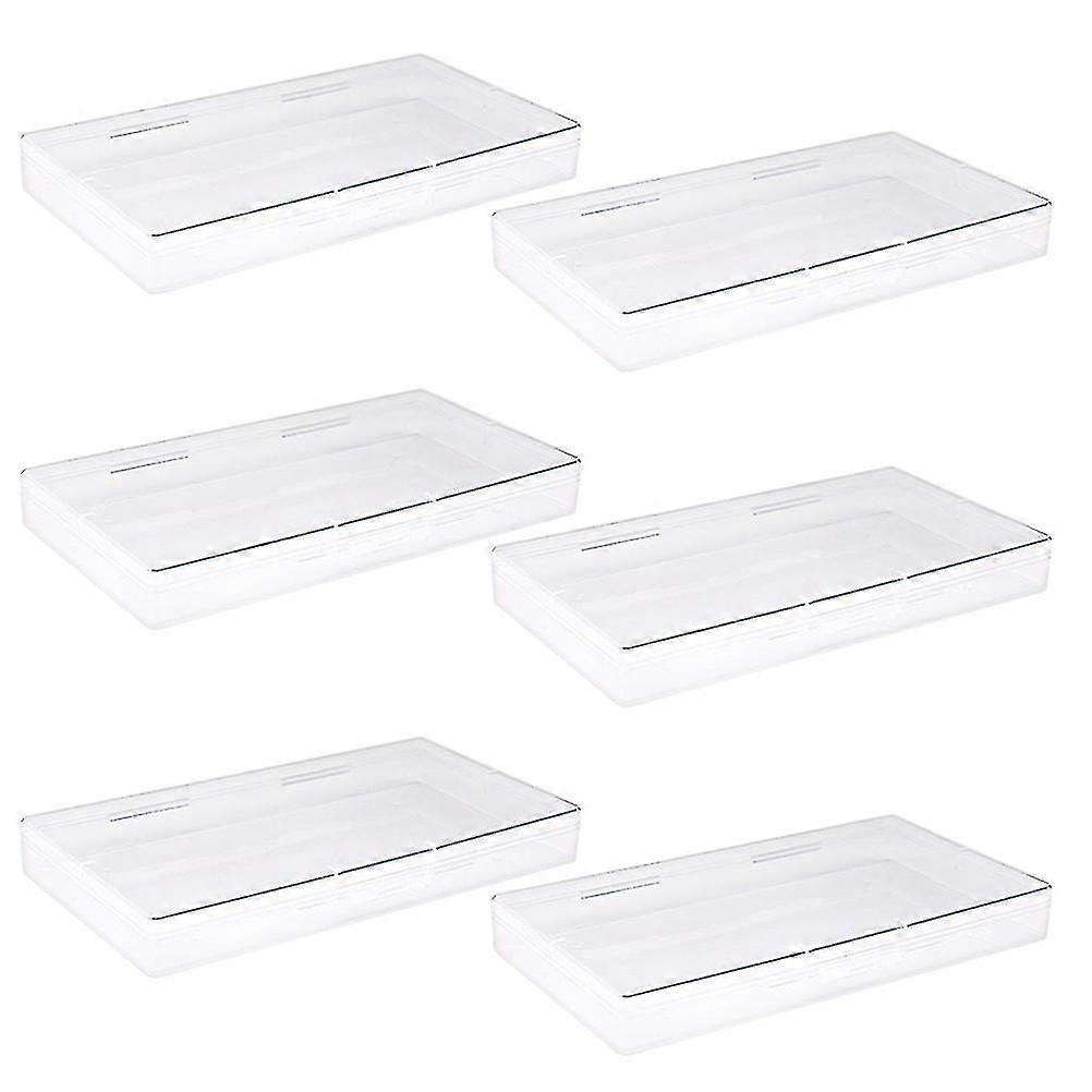 6pcs Plastic Empty Box Empty Storage Box Rectangular Empty Box Rectangular Plastic Storage Box For School Tabletop