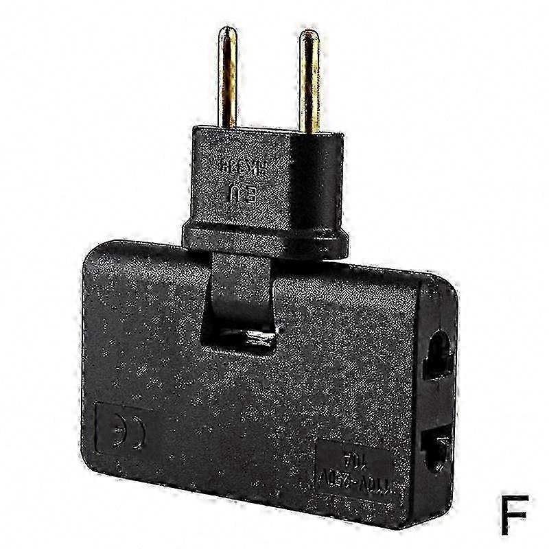 Rotating EU Plug Adapter, 180-Degree Swivel, 3-in-1 Multi Outlet, Mini Slim Wireless Power Strip for Travel