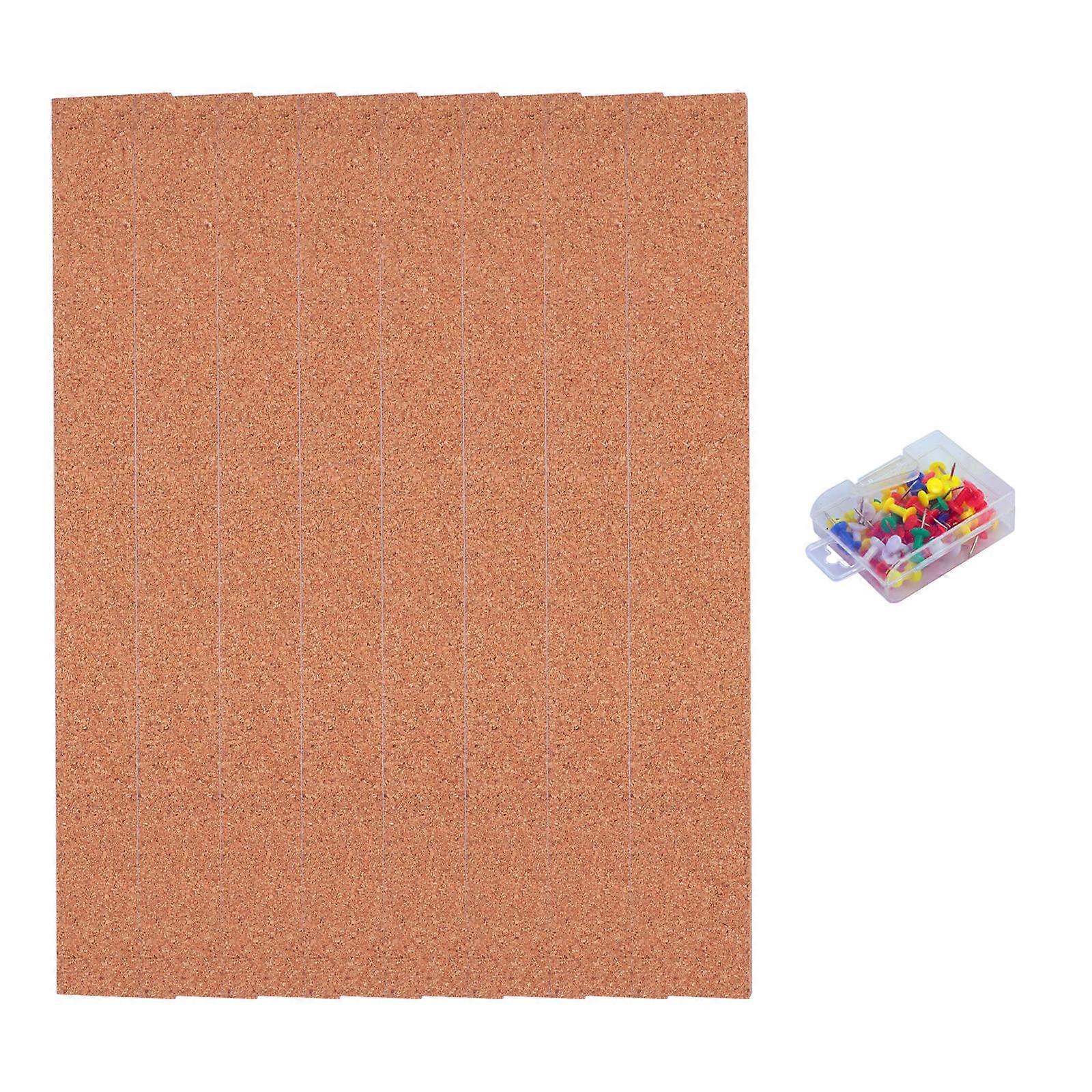 Oak Cork Board Strips for Office Use 3Sets Frameless Bulletin Bar Strips