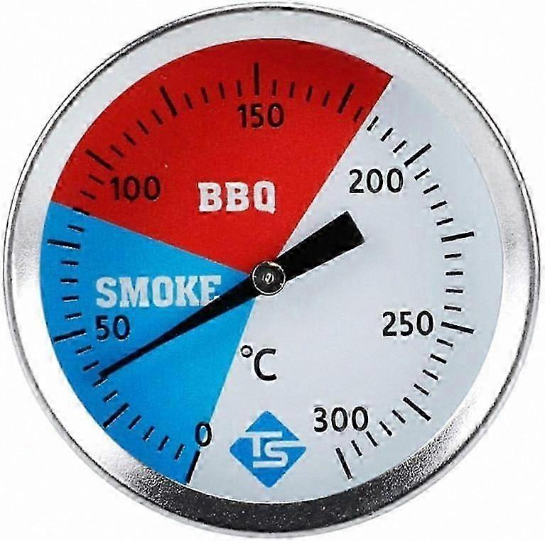 Analog Grill Thermometer - Stainless Steel, Up to 300C, Compatible with All Grills, Smokers, and BBQ Carts - Essential BBQ Accessory for Accurate Temp