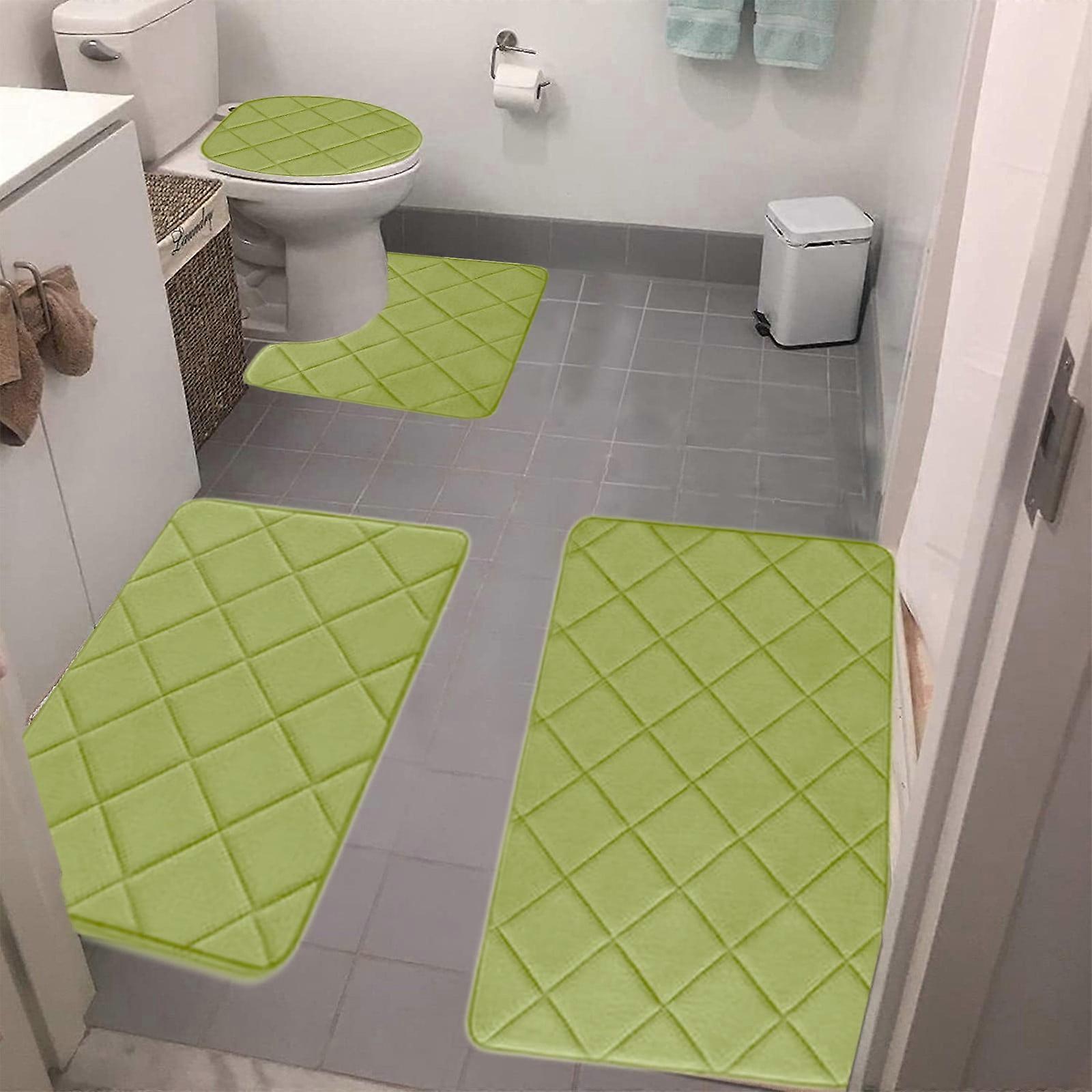 Christmas Clearance Bathroom Rugs, Memory Foam Bath Mat 4 Set compatible with Universal, Soft, Non-slip, Machine Washable