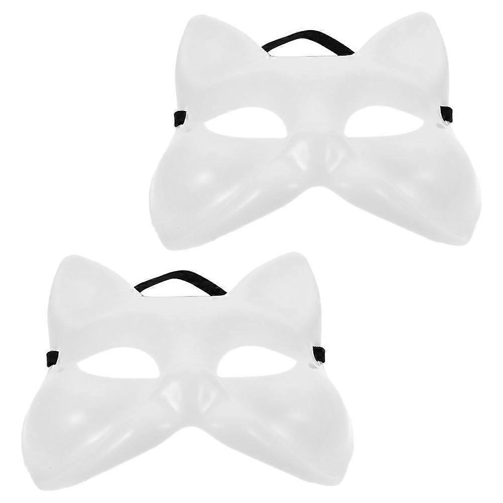 Fox Mask Carnival Mask for Halloween Festival 6Pcs White Blank Masks