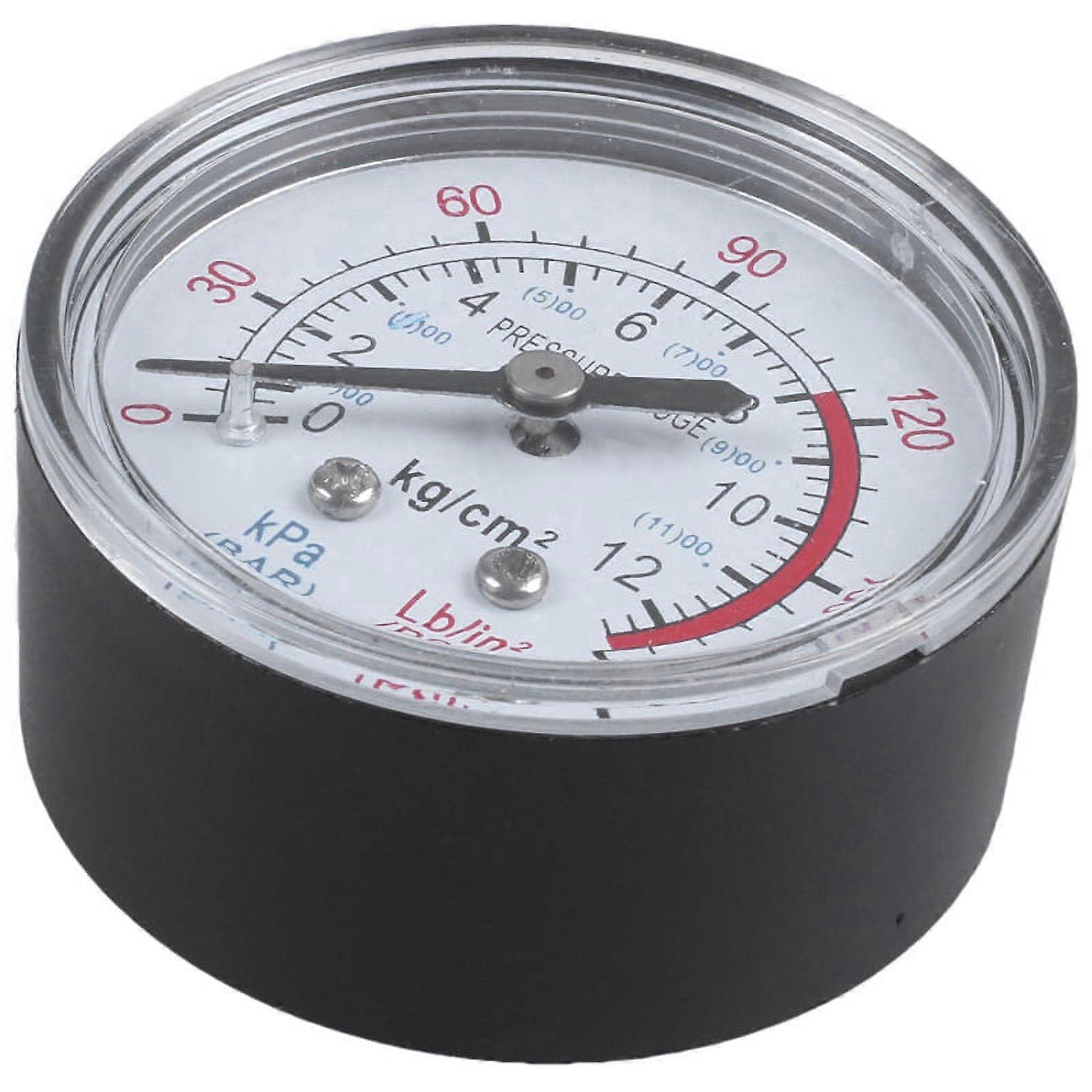 Round 0-180 psi 13mm 1/4BSP Diameter Dial Comparator Air Manometer, Black