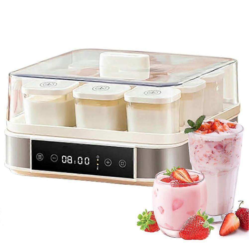 Automatic Digital Yogurt Maker 9x170ml Glass Jars, Adjustable Temp And Time, Dough And Rice Wine