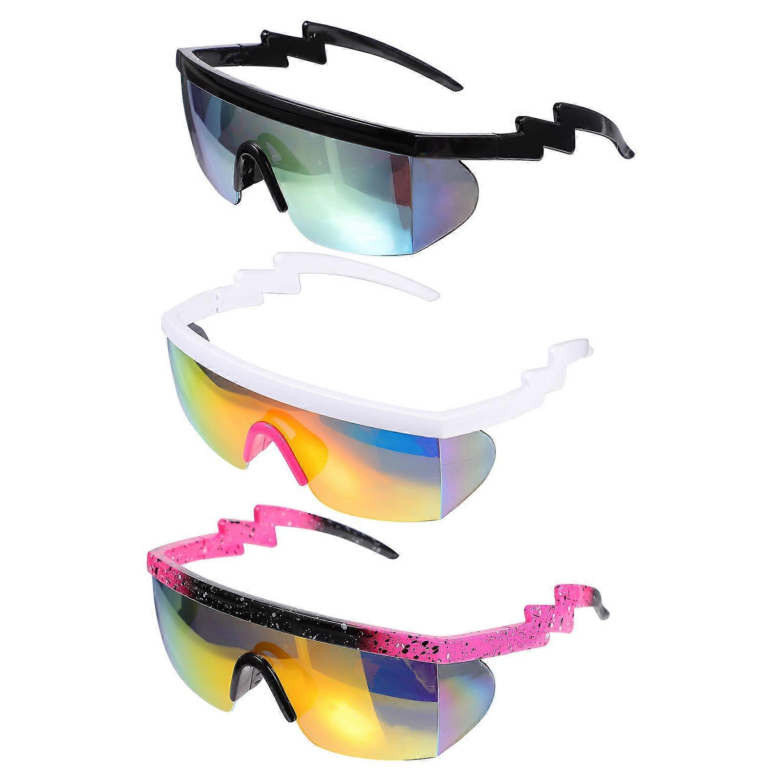3Pcs Retro Cycling Eyewear For Men Women Suitable For Outdoor Events Assorted Color For Protection