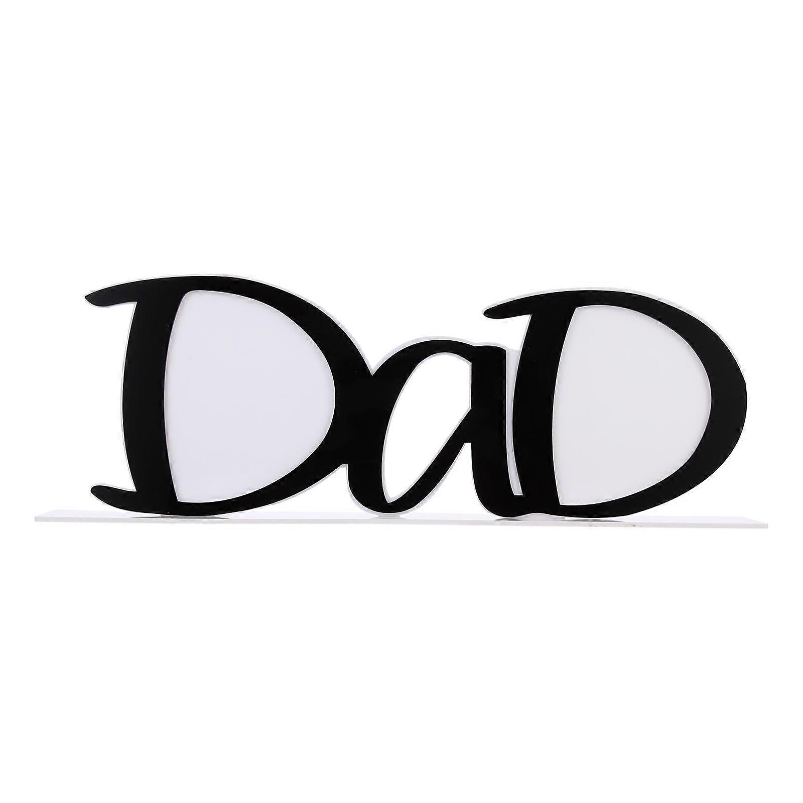 Dad Gift Letter Shape Photo Frame for Desktop Decor 1 Piece Acrylic