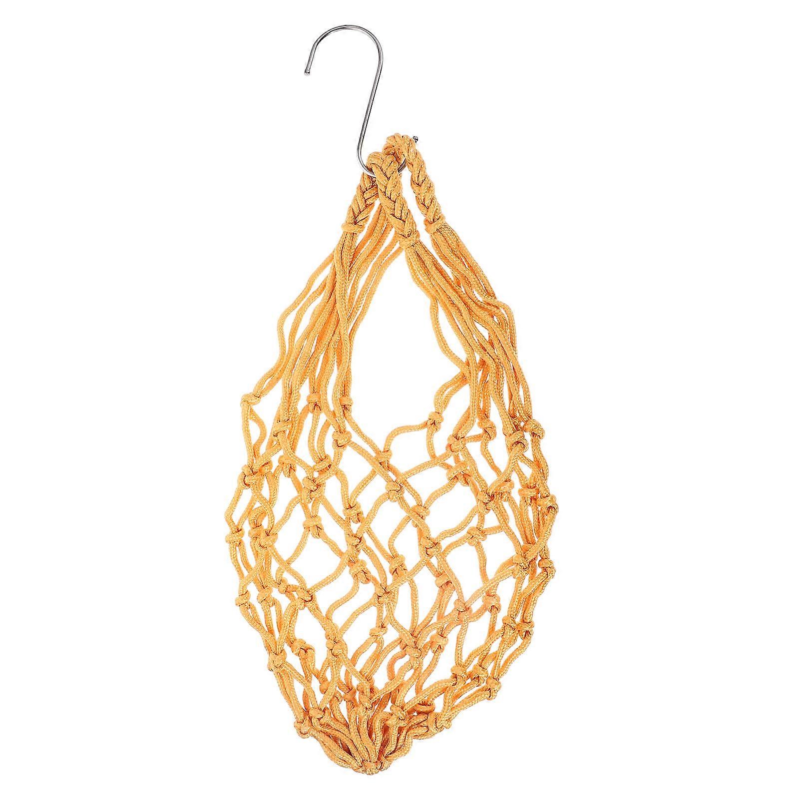 Yellow Poultry Hanging Feeder Net Bags for Holding 10Pcs Chicken Foraging